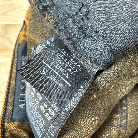 AllSaints NWT Miller Size Me Orange Acid Wash Jeans Size S Mid Rise Skinny Fray - Picture 7 of 11